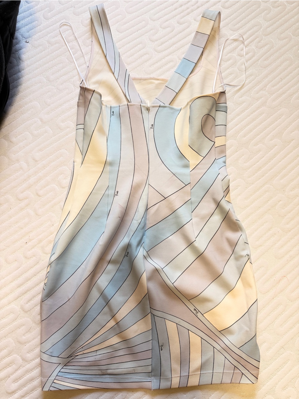 Emilio Pucci Pastel Swirl Mini Slip Dress in Light Blue and Cream - Picture 4 of 4